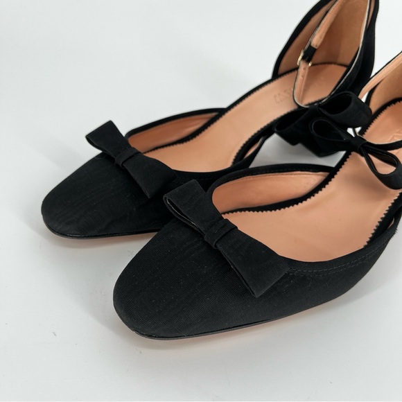 J. Crew Millie Bow Ankle Strap heels black -10 - Picture 4 of 12